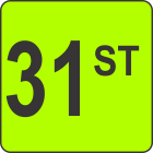 Thirty First (31st) Fluorescent Circle or Square Labels